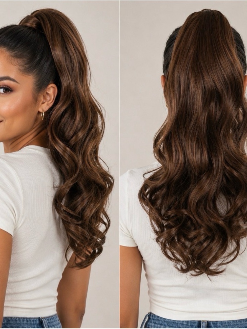 Seikea CURLY Ponytail Extension  Heat Resistant Synthetic Natural-New